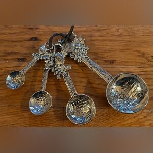 Ganz 4-pc Measuring Spoons - Grapes, Wine ~ Bon Appetit, Cheers, Enjoy, Love